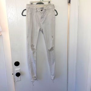 American eagle white ripped jeans Womens